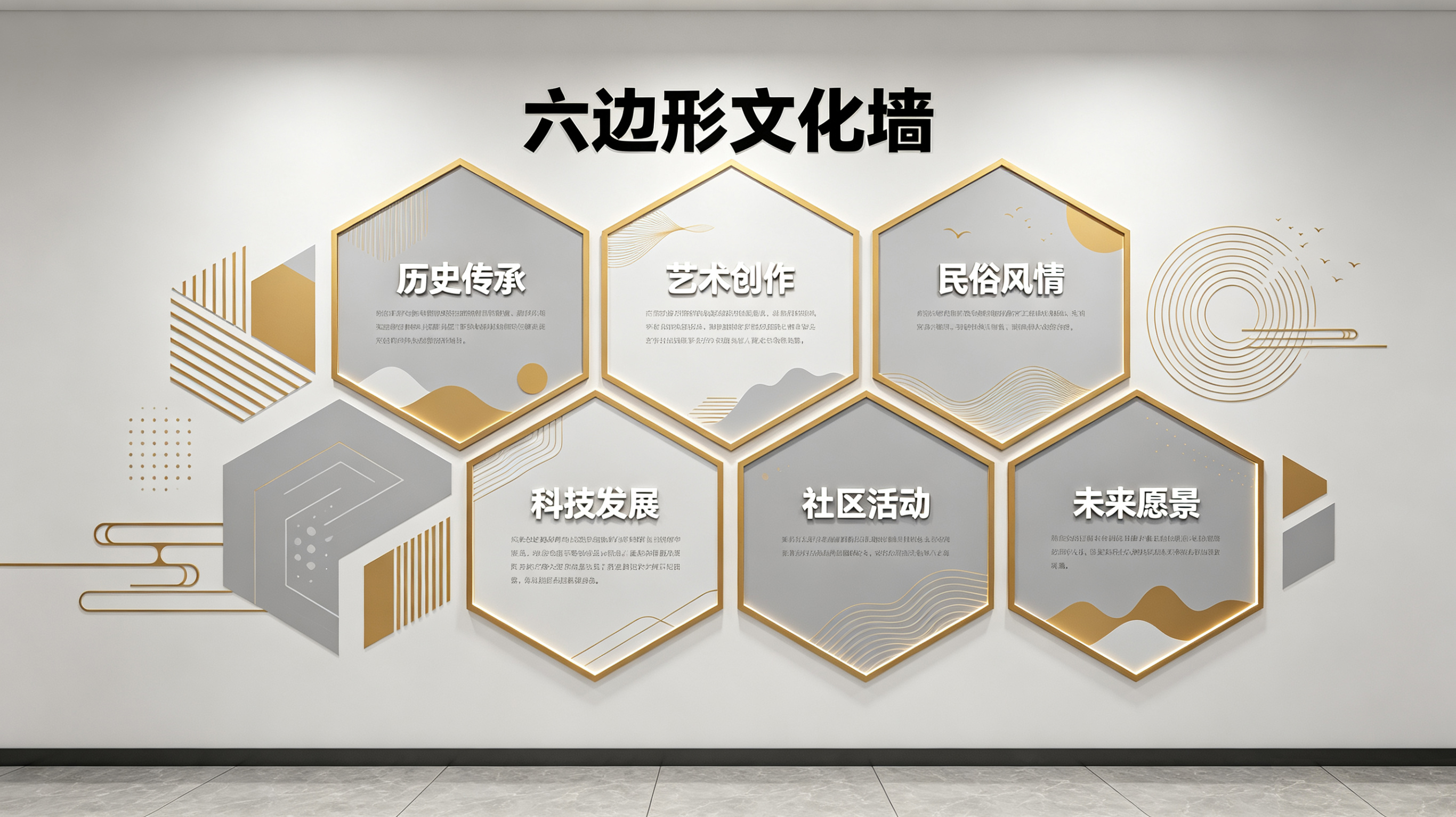 吉安企业文化墙 | 六边形信息美学